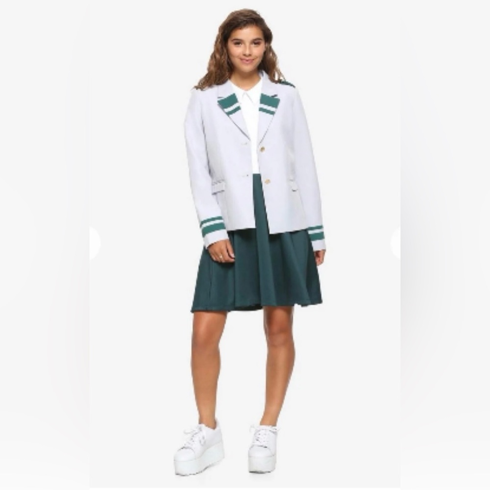 My Hero Academia Uniform Blazer Women sz Small Costume Cosplay Gray Green